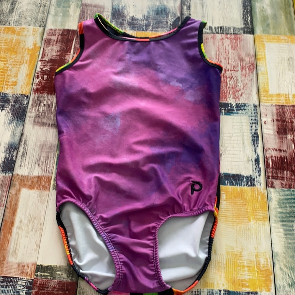 Purple pink tie-dye ice cream leotard